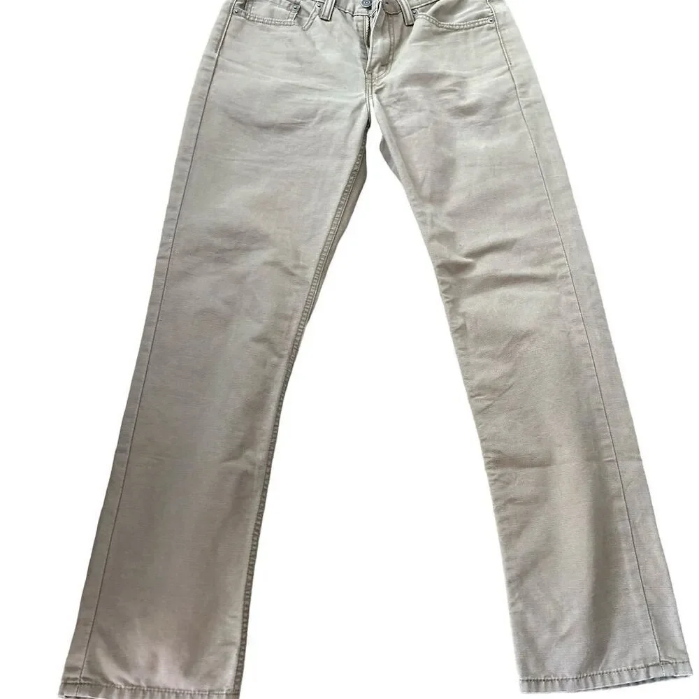 Levi's Men's Khaki Jeans Size 29x30‎ Beige Straight Fit 5-Pocket Design